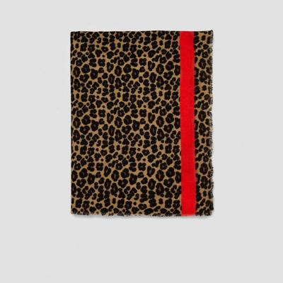 China Fashion Autumn Winter Shawl Women Red Classic Brand Eco-friendly Hot Selling Soft Leopard Printed 100% Acrylic Scarf for sale