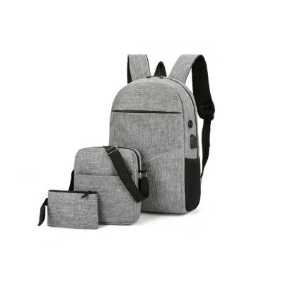 China USB Interface Fashion Rechargeable Men's Shoulder Bag Wallet Three In One Usb Laptop Backpack for sale