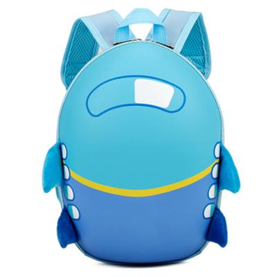 China School Cartoon Eggshell Shape Airplane Design Kids Backpack School Bags Manufacturer for sale