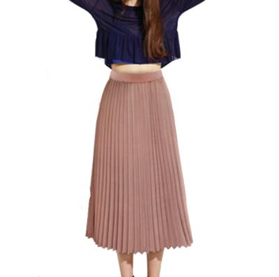 China Solid Color Breathable Loose Maxis Fashion Designer Skirts Pleated Long Skirts For Women for sale