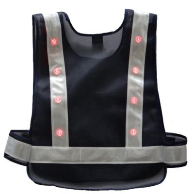 China High Quality Water Proof LED Flashing Adjustable Running/Increasing Security Police Traffic Reflective Vest for sale