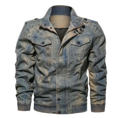 China Custom acid denim jacket men fashion wash jackets factory price breathable denim jacket bomber jacket for sale