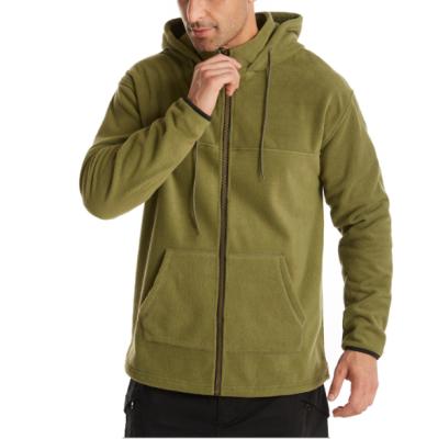 China Breathable Men's Winter Zip Up Big Large Fleece Coat With Hood Sweatshirt Active Fleece Jackets for sale