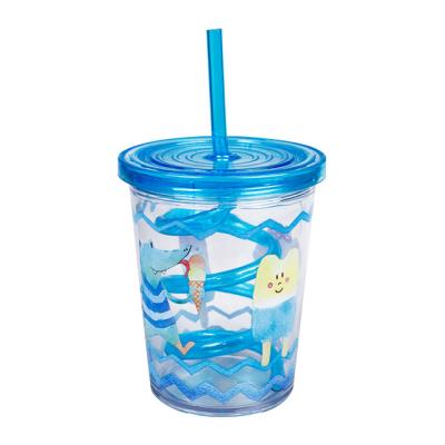 China Factory Sublimation Sustainable Mug Plastic Mug With Straw for sale