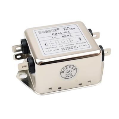 China Power Line AC EMI Filter Low Pass Filter 220v 10A 20A Single Phase EMC for sale