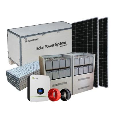 China Home Home Use 5kw Off Grid Solar Power System With Solar Panel Brackets Roof Top Green for sale