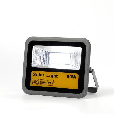 China Garden Wholesale Price High Lumen 60w Solar Powered Flood Light With Lithium Battery Outdoor Lighting for sale