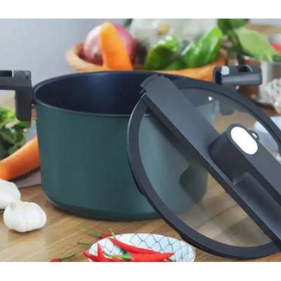 China Sustainable Micro Pressure Cooker Non Stick Liner Cookware Set Multi Function Boiling Pot Used On Induction And Gas for sale