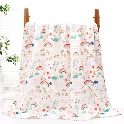 China 6 Layer Anti-bacteria Bamboo Gauze Fiber Cover Bath Towel Safe For Baby Kids for sale