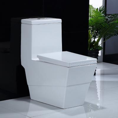 China Double-Flow Sanitary Ware Bathroom Fixed One Piece Cheap Price Toilet Cover White Ceramic Square WC Seat Toilet Factory Price for sale