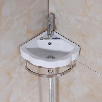 China Hand Use Bathroom Sanitary Sink Daily Minimalist Modern Style New Wall Hung Wall Mount Triangle Customized Ceramic Sink for sale