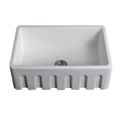 China American Ceramic Vitreous White Single Bowl Kitchen Sink Large Size Table Top Faucet Without Vegetable Basin for sale