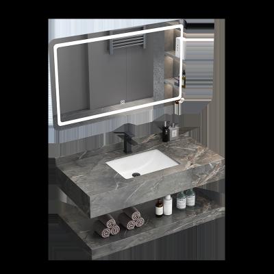 China Modern Marble Bathroom Vanity Cabinets Bathroom Vanity Cabinets Marble Wall Hung Basin Two Piece Mirror Sale for sale