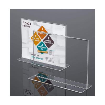 China eco - friendly a6 menu sign a5 display a5 insect table stand acrylic stand for sale