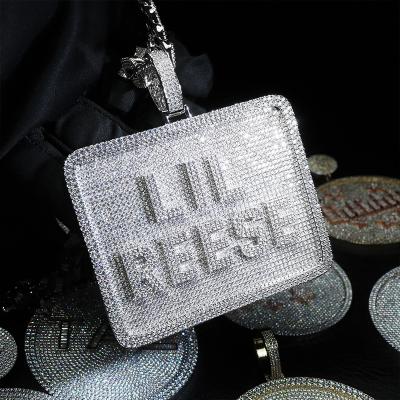 China Hiphop Black Trend Full Iced Out Gold Moissanite Diamond Hip Hop Pendant Necklace Hiphop Letter Alphabet Name S925 Silver 10k 14k 18k for sale