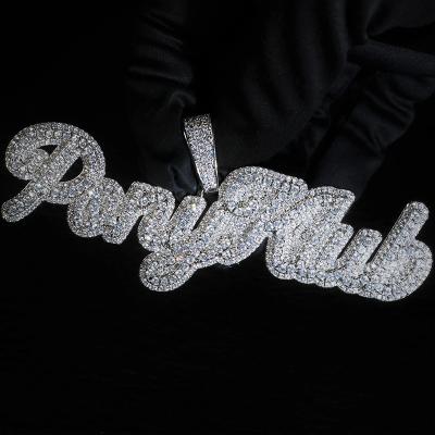 China Fine Hiphop Custom Iced Out Hiphop Letter Alphabet Name S925 Silver 14k 18k Gold Moissanite Diamond Pendant With Certificate for sale