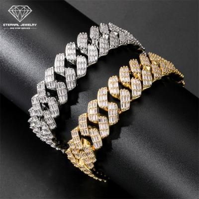 China Popular Gold Moissanite Pure Diamond Gem Hip Hop S925 Silver 9K 10K 14K 18K Gold Mens Womens Hip Hop Bracelet for sale