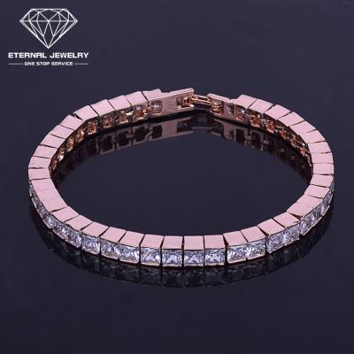 China Fashion S925 Luxury 9k Silver 10k 14k 18k Rose Red Gold Plate White Yellow Moissanite Diamond Gem Hip-hop Women Bracelet Beautiful for sale