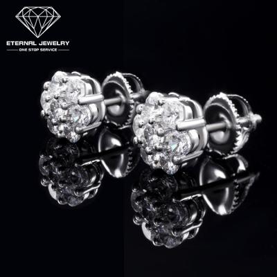 China Fine Layer Gold Silver Moissanite White Yellow Diamond Gem Wedding Earrings Ear Studs Fashion S925 9k 10k 14k 18k Romantic Custom Good Women's for sale