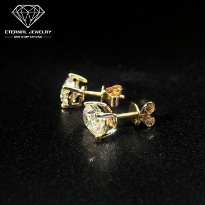 China Luxury Silver Gold 1ct D VVS Moissanite Oval Diamond Ear Studs Earrings TRENDY Ladies Real S925 10k 14k Women With Certificate for sale