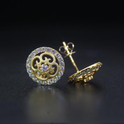 China Real S925 Gold Customized TRENDY Vvs Moissanite Diamond Ear Studs Earrings High Quality Women's Silver 10k 14k 18k for sale