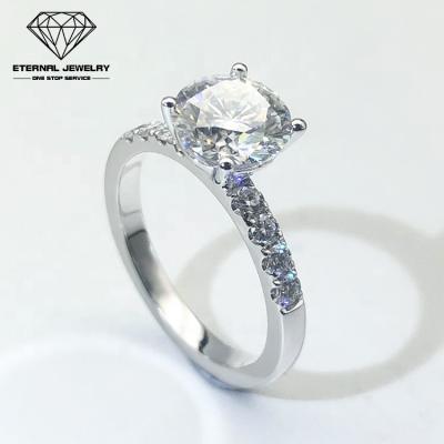 China Custom Romantic 1.5ct White 7.5mm D Round VVS Ladies Women's 9k 10k 14k 18k Solid Gold Color Moissanite Lab Diamond Engagement Wedding Ring for sale