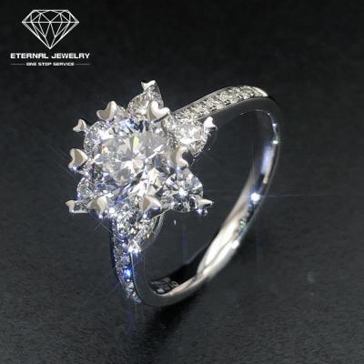 China Romantic High End Luxury Woman Engagement Heart Shape 925 Sterling Silver 9k 10k 14k 18k Gold White 1 Carat Moissanite Big Diamond Ring for sale