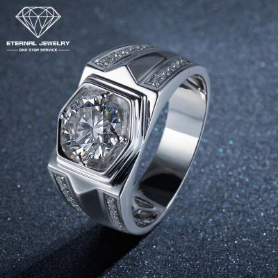 China Custom Professional Romantic Men's White Yellow Rose Red Mossianite Natural Diamond Gold Wedding Ring 9k 10k 14k 18k 24k With Certificate for sale