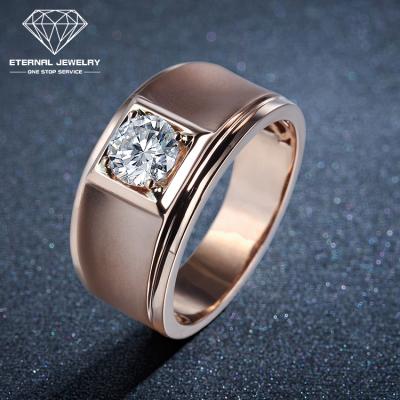 China Real Gold Rose Red Yellow White 1ct 2ct 3ct 5ct Mossianite Diamond Wedding Ring Natural 9k 10k 14k 18k 24k Factory Price Romantic Men's for sale