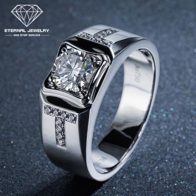 China Believed ; Religious; CLASSIC; Office ; hip-hop; Romantic High End Men's Pure S925 Silver 9k 10k 14k 18k 24k White Yellow Rose 1 Gold 2 3 Carat Moissanite Diamond Wedding Ring Natural for sale