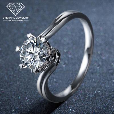 China Believed ; Religious; CLASSIC; Office ; hip-hop; Romantic Women's High End Solid Gold S925 Silver White Yellow Claw 9k 10k 14k 18k 24k Setting 1ct 2ct Natural Moissanite Diamond Ring for sale