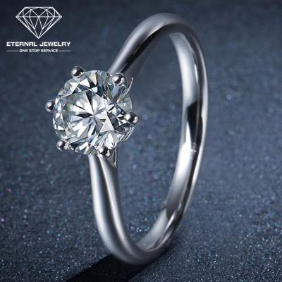 China Believed ; Religious; CLASSIC; Office ; hip-hop; Romantic Ladies Shape in S925 Solid 9k Silver 10k 14k 18k 24k Pure Gold Rose Prong Setting Moissanite Natural Yellow White Diamond Ring for sale