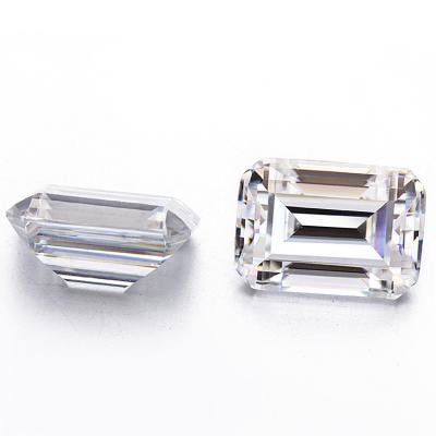 China Fire China Factory Wholesale Lab Created Color Set Or Stone Loose Gemstone 1 2 3 5 6 Carat DEF GH VVS Colorless Emerald Cut Moissanite Jewelry Use for sale