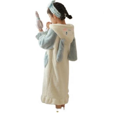 China Thermal Fleece Child Bathrobe Winter Long Thickened Child Bathrobe Cartoon Animal Robe for sale