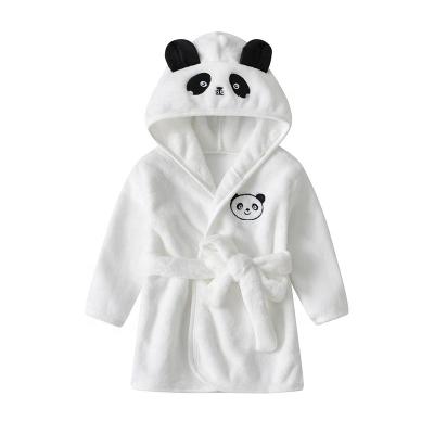 China Kids Thermal Animal Bathrobe Pattern Embroidery Bathrobe Panda Fleece Coral Hoodie for sale