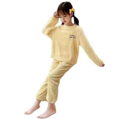 China Girls thermal pajamas plus velor thickening cotton velor comfortable solid color of 2022 new children's pajamas for sale