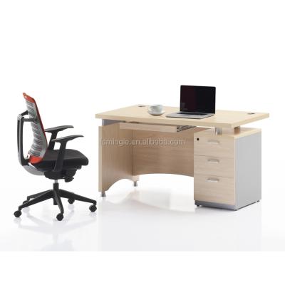 China Modern hot sale melamine computer table /cheap laptop desk convertible with 3 drawes cabinet for sale