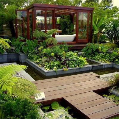 China Outdoor garden decking and hardwood parquet border garden decoration wood landscaping for sale