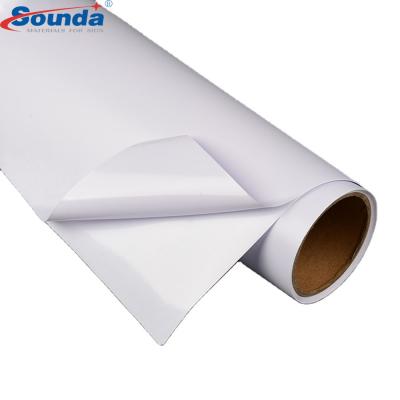 China Outdoor Use Waterproof Glossy White Self Adhesive Vinyl Printable PVC Vinyl for sale