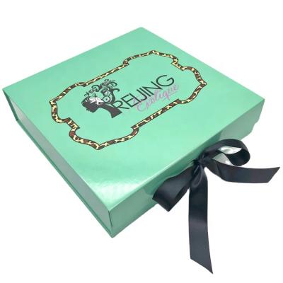 China Recycled Materials Customized Luxury Cardboard Eyelash Cosmetics Jewelry Blue Folding Paper Gift Box With Logo for sale