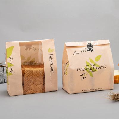 China Recyclable Food Grade Bread Paper Bag , Printed Logo Plain Thin Paper Bags Packaging for sale