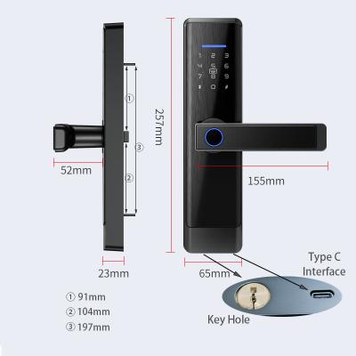 China New 2022 Wifi Mode L1 Smart Door Lock Wifi Tuya APP Fingerprint Digit Intelligence Electric 5 Unlock Method Support 8 Language Voice for sale