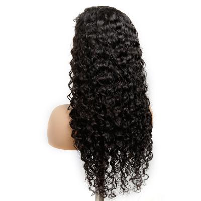 China Wholesale13X4 Unprocessed Cheap Unprocessed Long Virgin Brazilian Kicky Curly 100% Water Wave Hair Water Wave Wig With Headband for sale