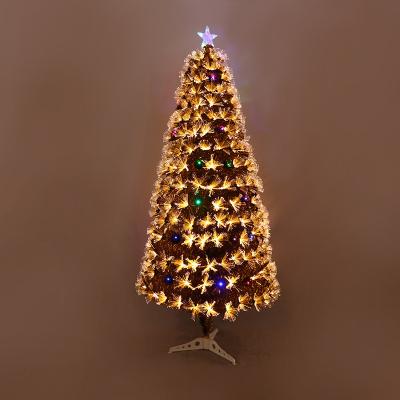 China Hot Selling Colorful Plastic Fiber Christmas Tree LED Fiber Cipher Tree 45-300cm DIY Simulation PVC Fiber Tree for sale