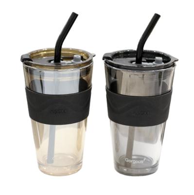 China Straw Home Student Straw Portable Viable Glass Northern Lights 450ml Unique Hot High Value Mugs Couples Men and Women Drinks Mugs for sale