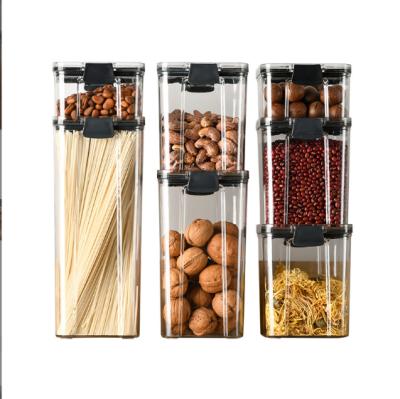 China Sustainable Airtight Boxes Food Grade Dry Plastic Cereal Storage Coffee Cans Nut Snack Grade Storage Boxes for sale