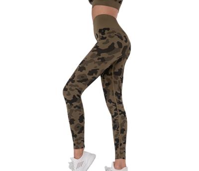 China Peach Camouflage Seamless Tight-fitting High Waisted Hip Lift Yoga Pants Breathable Fitness Pants Sport Training Running Women's Quick-Drying for sale