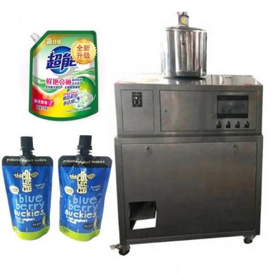 China Food Maquina Llenadora De Liquidos Trifilar Full Automatic Spout Pouch Juice Filling Machine for sale