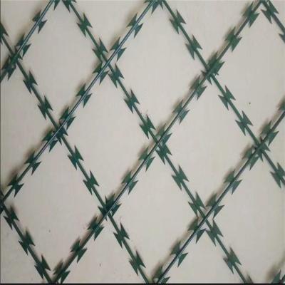 China Sharp Point Galvanized And PVC Coated Zipped Welded Anti Razor Wire Climbing Mesh Panels for sale