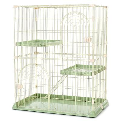 China Stocked 2023 Eco-Friendly Multi-Layer Multi-Layer Indoor Movable 3 Wheels Cat Cage Pet Cage Level Houses Big Large Sizes for sale